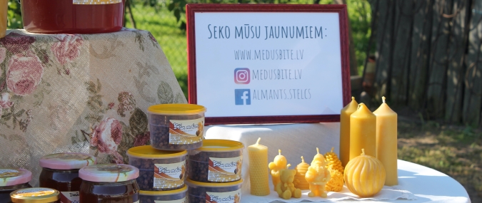 Medusbite.lv produkcija: medus, sveces, bišu maize