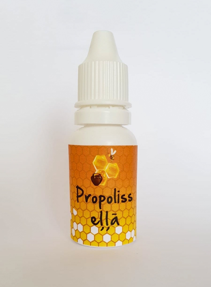 Propoliss eļļā (15 ml) ar dozatoru.
