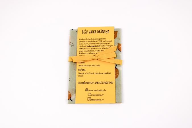 Bišu vaska drāniņa pārtikas iepakošanai 30x30 cm