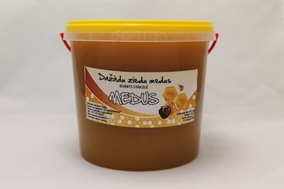 Dažādu ziedu medus plastmasas spainītī 1,00 litrs